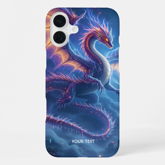 Coque iPhone Cité fantastique du dragon bleu mignon (Verso)