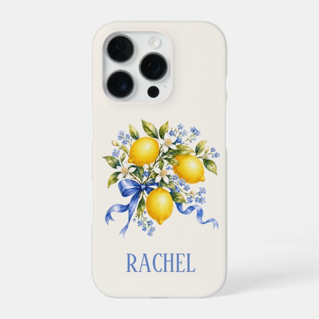 Coque iPhone Citrons bleus méditerranéens (Verso)