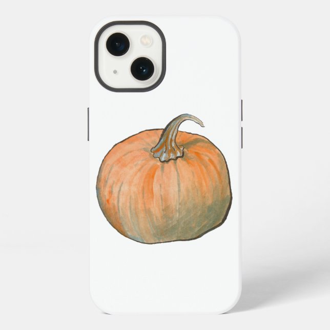 Coque iPhone Citrouille Aquarelle (Verso)