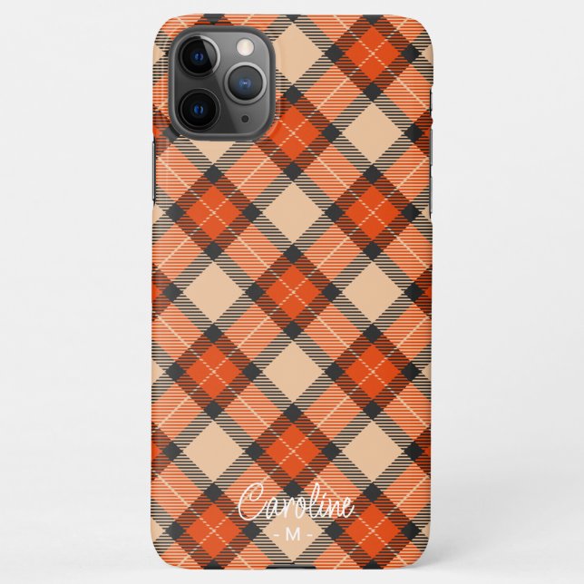Coque iPhone Citrouille d'automne personnalisé Orange Brown Tar (Dos)