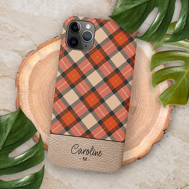 Coque iPhone Citrouille d'automne personnalisé Orange Brown Tar (Créateur téléchargé)
