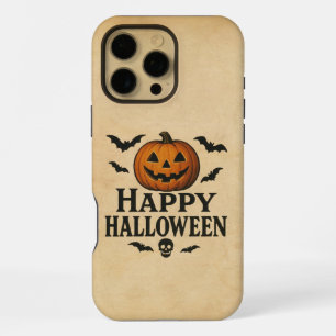 Coque iPhone 16 Pro Max Citrouille d'Halloween vintage/classique