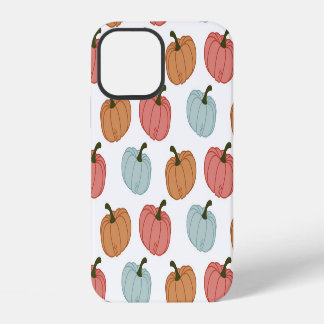 Coque iPhone 12 Citrouille rétro Thanksgiving Motif sans couture