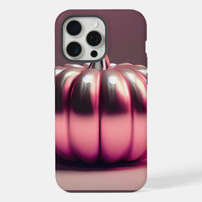 Coque iPhone Citrouille rose brillant (Verso)