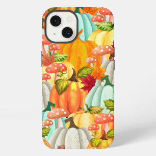Etui iPhone 13 Citrouilles Champignons Et Feuilles D'automne Amus