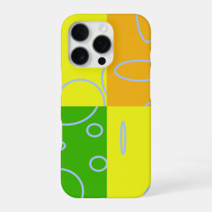 Coque iPhone 16 Pro Clair vert orange jaune bleu clair boucle