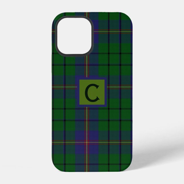 Coque iPhone Clan Carmichael Plaid Monogrammé (Verso)