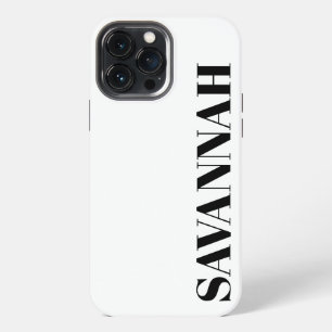 Etui iPhone 13 Pro Max Classique blanc nom personnalisé simple