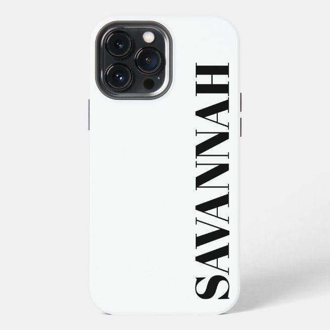 Coque iPhone Classique blanc nom personnalisé simple  (Verso)