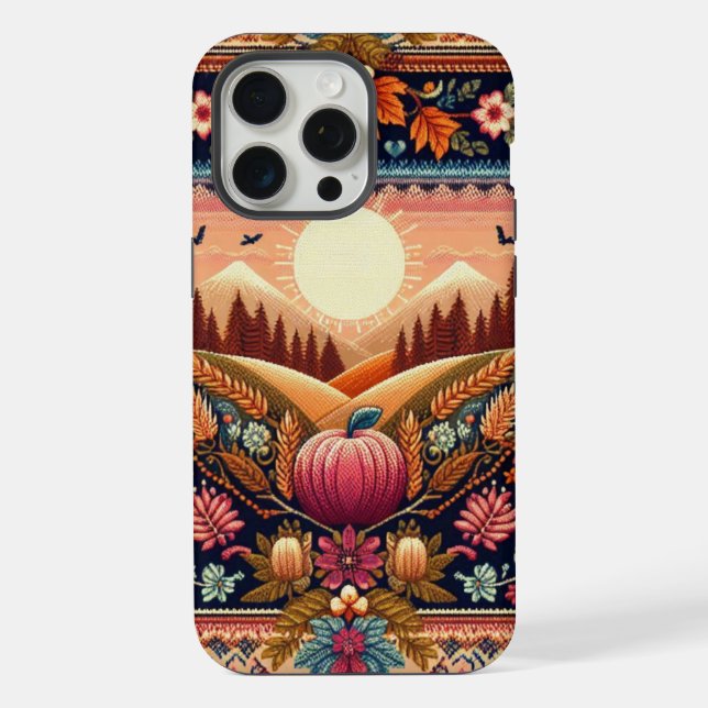 Coque iPhone Classique Fair Isle d'automne (Verso)