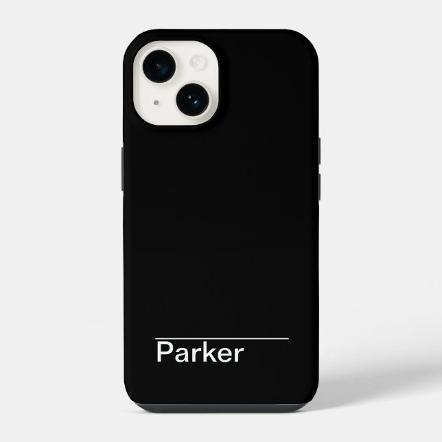 Coque iPhone Classique Minimaliste Noir et Blanc  (Verso)