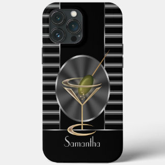 Etui iPhone 13 Pro Max Classy Martini Cocktail Verre Personnalisé