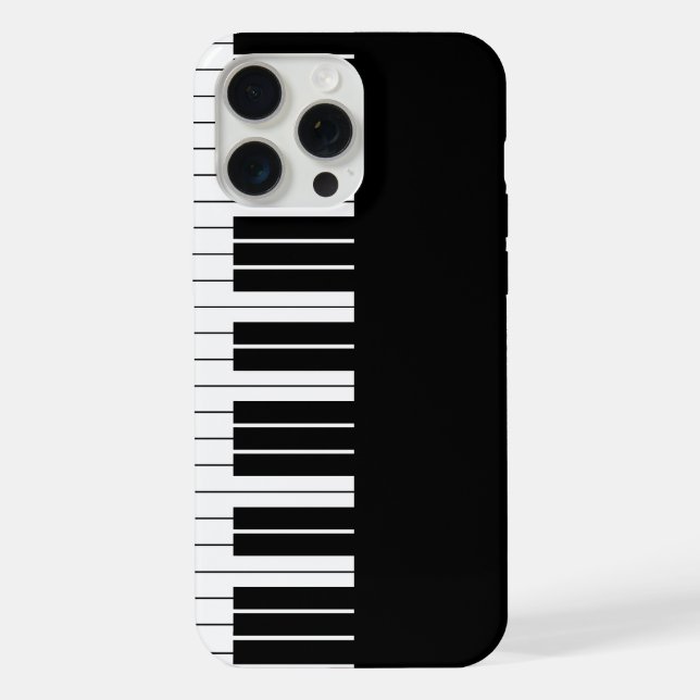 Coque iPhone Clavier Piano Noir (Verso)