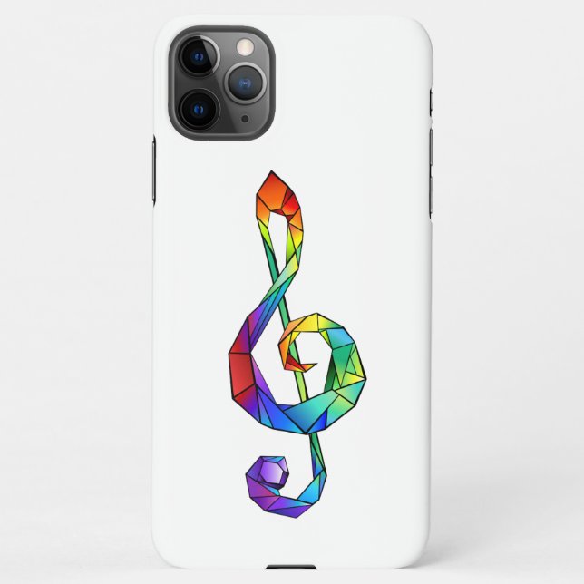 Coque iPhone Clé de musique arc-en-ciel (Dos)