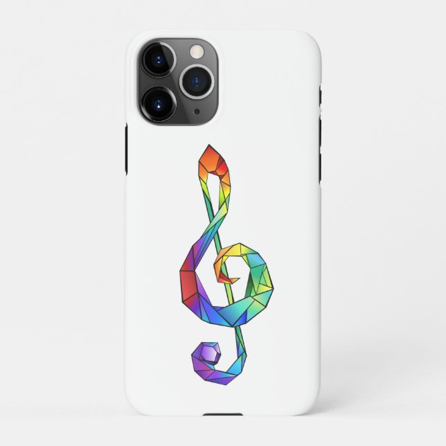 Coque iPhone Clé de musique arc-en-ciel (Dos)