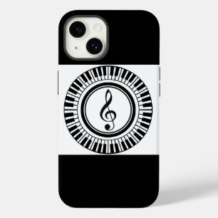 Coque Pour iPhone 14 Clé de sol dans les touches de piano