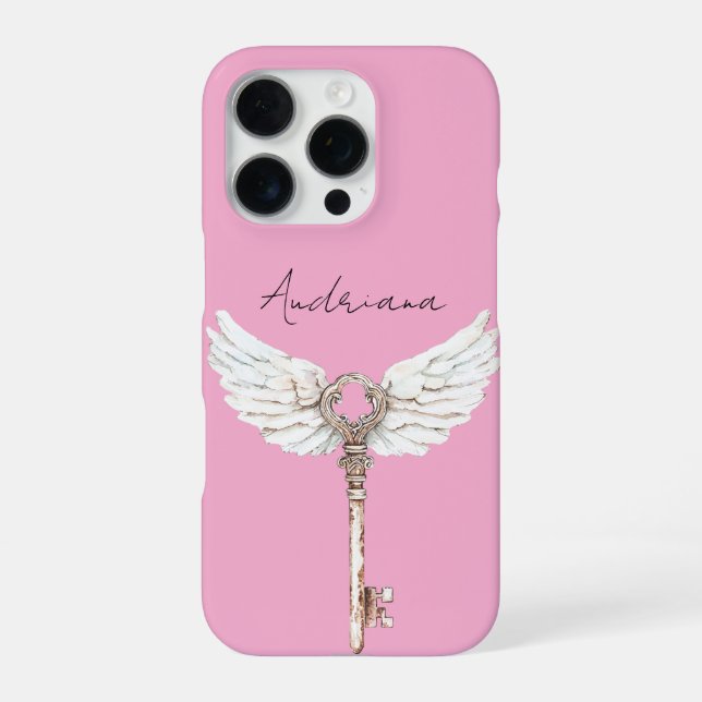 Coque iPhone Clé Plumes d'Ange Blanc (Verso)