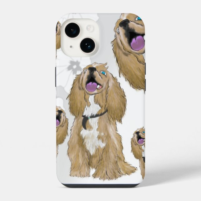 Coque iPhone Clés les spaniels cocker miniatures (Verso)