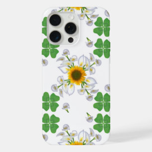 Coque iPhone 15 Pro Max Clocher de chance avec tournesol et Calla Lily