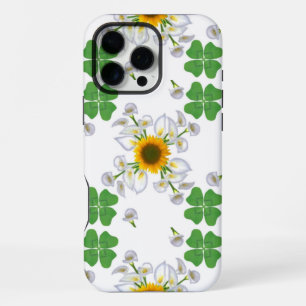Coque iPhone 16 Pro Max Clocher de chance avec tournesol et Calla Lily
