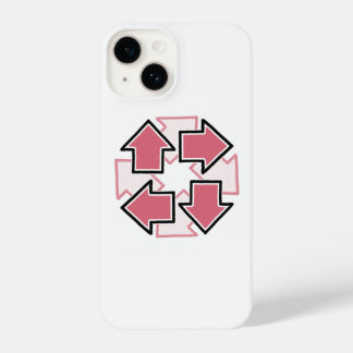 Coque Pour iPhone 14 Clockwise Arrows Minimal Geometric Red
