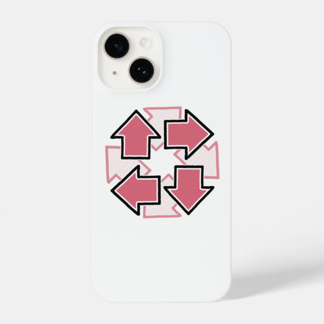 Coque iPhone Clockwise Arrows Minimal Geometric Red (Verso)