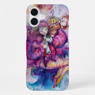COQUE iPhone 16 PLUS CLOWN ROSE MUSICAL AVEC HIBOU