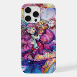 COQUE iPhone 15 PRO MAX CLOWN ROSE MUSICAL AVEC HIBOU
