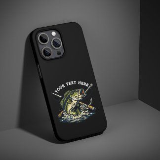 Coque iPhone 16 Pro Max Club de pêche vintage Emblème de poisson de bass