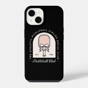 Coque Pour iPhone 14 Club de pickleball pour filles esthétique noir ros