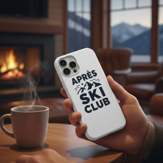 Coque iPhone 15 Pro Club de ski après montagne Logo - Hiver personnali