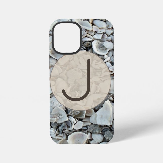 Coque iPhone Coastal Shells Initial Case Art (Verso)