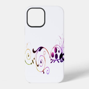 Coque iPhone 12  coccinelle colorée avec une queue amusante