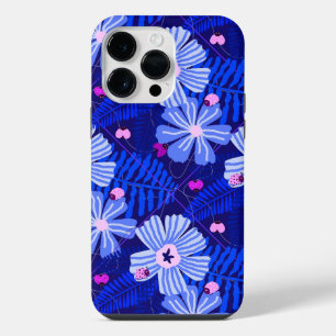 Coque Pour Pour iPhone 14 Pro Max Coccinelle et fleurs sauvages bleu minuit