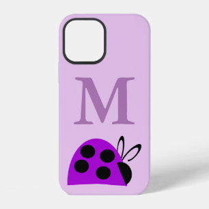 Coque iPhone 12 Coccinelle Violette Mignonne Personnalisée