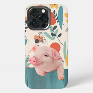 Etui iPhone 13 Pro Cochon de lait amical Bébé animal mignon