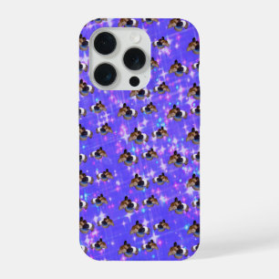 Coque iPhone 15 Pro Cochon d'Inde Violet Étincelle,