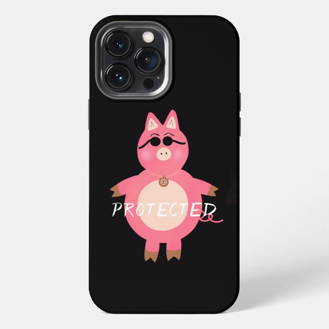 Coque iPhone Cochon rose drôle  (Verso)