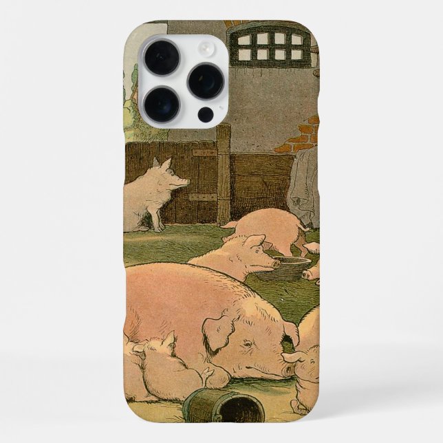 Coque iPhone Cochons et porcelets à la ferme (Verso)