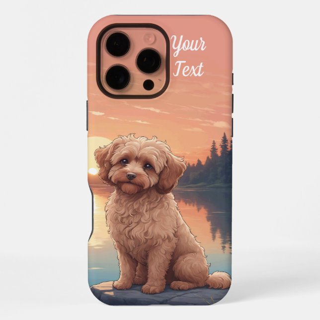 Coque iPhone Cockapoo par le lac (Verso)