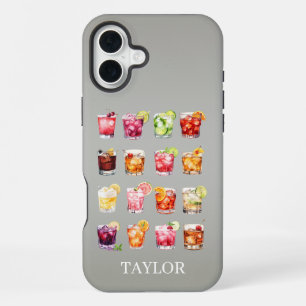Coque iPhone 16 Plus Cocktails à gogo Monogrammés