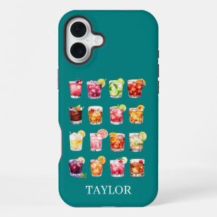 Coque iPhone 16 Plus Cocktails à gogo Monogrammés
