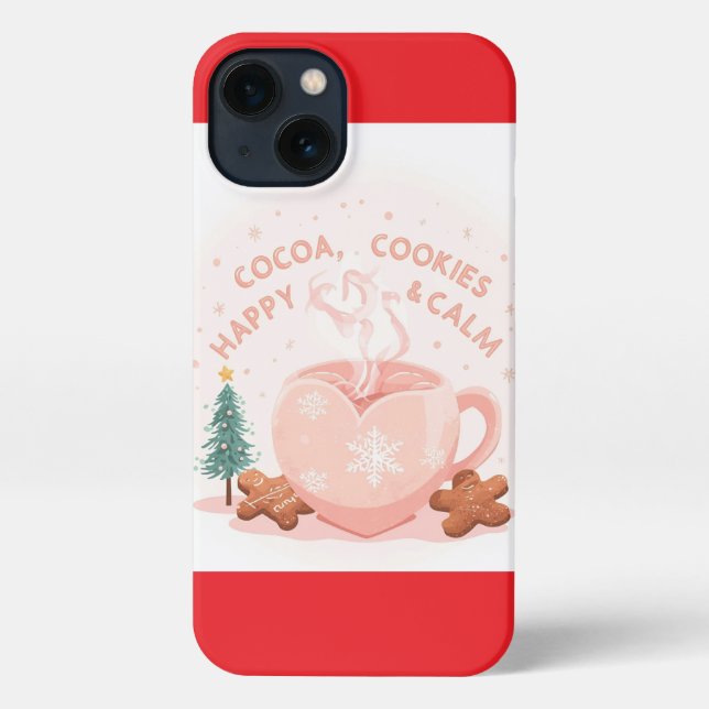Coque iPhone Cocoa, Cookies & Calm – Pastel Christmas CoT-Shirt (Verso)