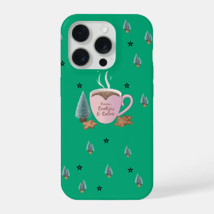 Coque iPhone 15 Pro Cocoa, Cookies & Calme – T-Shirt Noël Pastel CoT