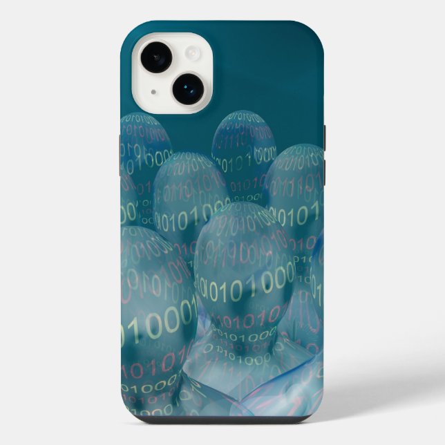 Coque iPhone code binaire, homme et communications numériques (Verso)