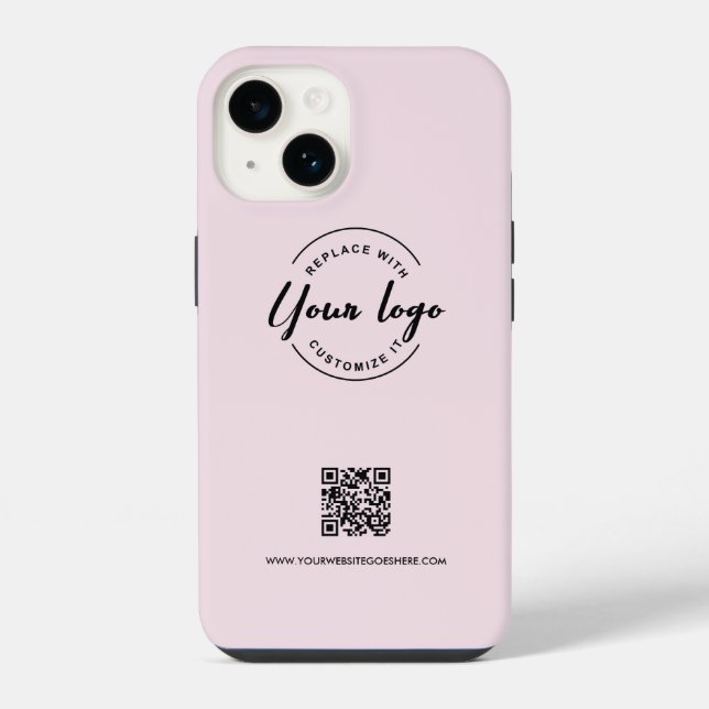 Coque iPhone Code QR du site Web avec logo d'entreprise personn (Verso)