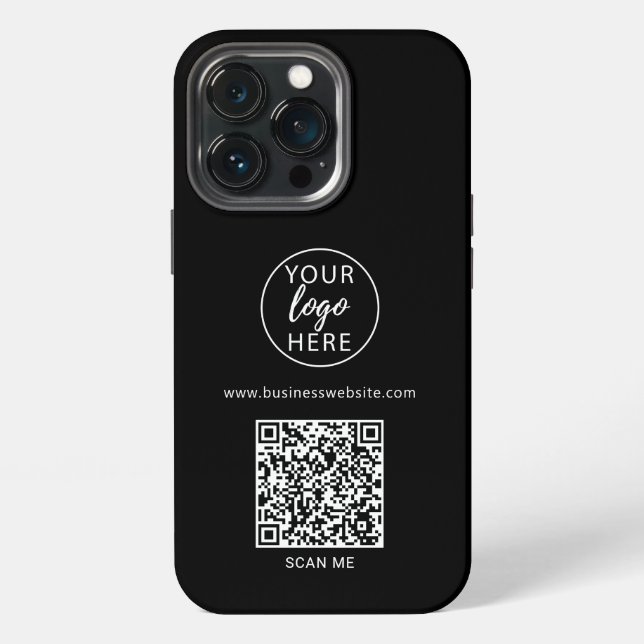 Coque iPhone Code QR pour les entreprises noires  (Dos)