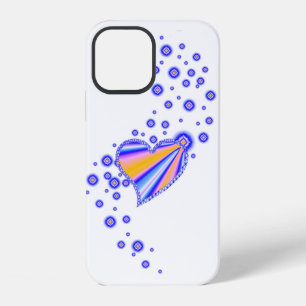Coque iPhone 12 Cœur arc-en-ciel avec étoiles