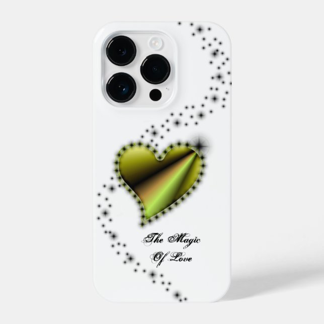Coque iPhone Coeur arc-en-ciel avec étoiles, La magie de l'amou (Verso)