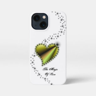 Etui iPhone 13 Mini Coeur arc-en-ciel avec étoiles, La magie de l'amou